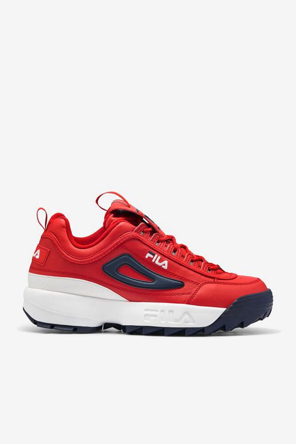 Zapatillas Fila Hombre Rojas / Blancas / Azul Marino - Disruptor 2 Premium - España 273058CWD